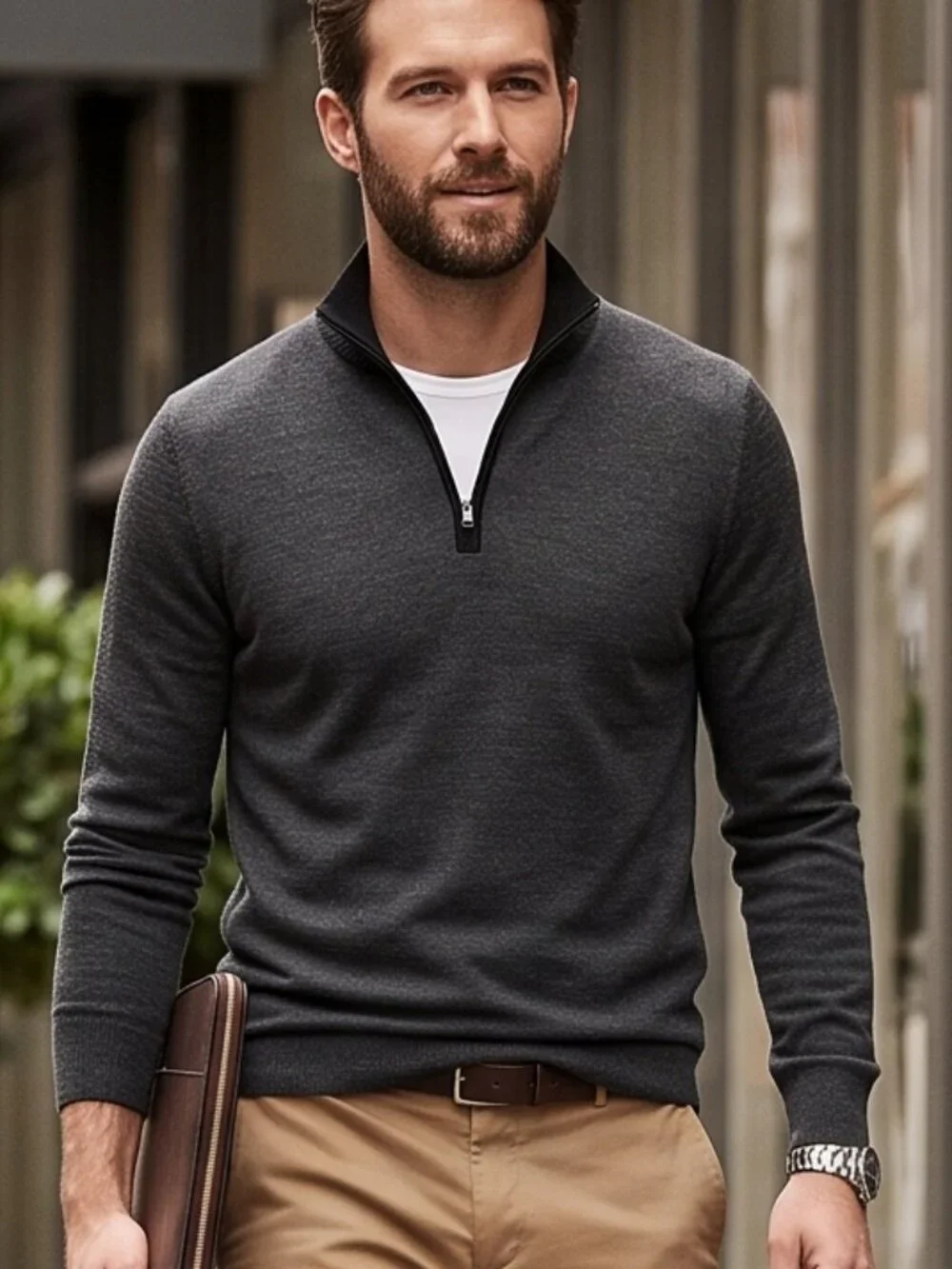Banana Republic Silk Cashmere Half Zip Pullover Medium
